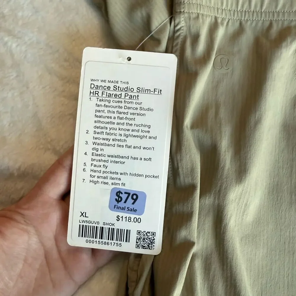 NWT Lululemon Dance Studio Slim-Fit HR Flared Pants in Sheer Oak